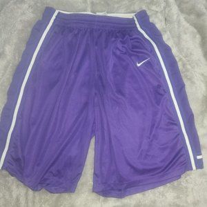 Nike Men's stylish athletic shorts, Purple and white, in size Large